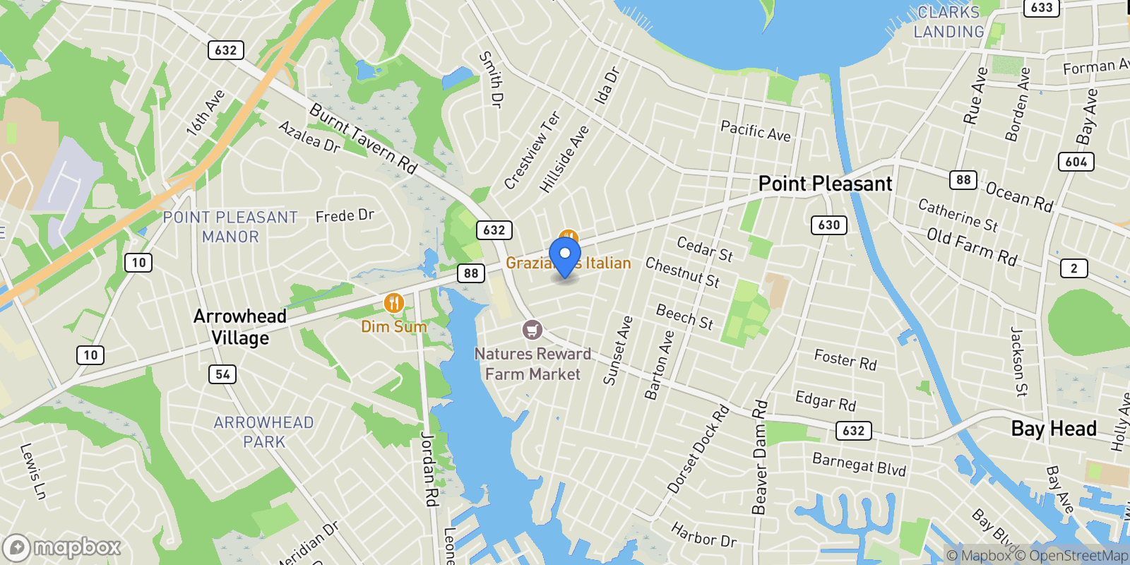 Map showing 3118 Pocahontas Avenue, Point Pleasant, NJ 08742, Point Pleasant Beach, New Jersey, United States.