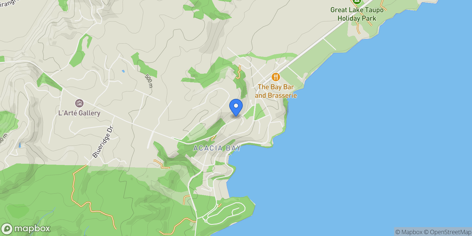 Map showing 58 Mapara Road Acacia Bay, Taupo, WKO, Taupo, Waikato, New Zealand.