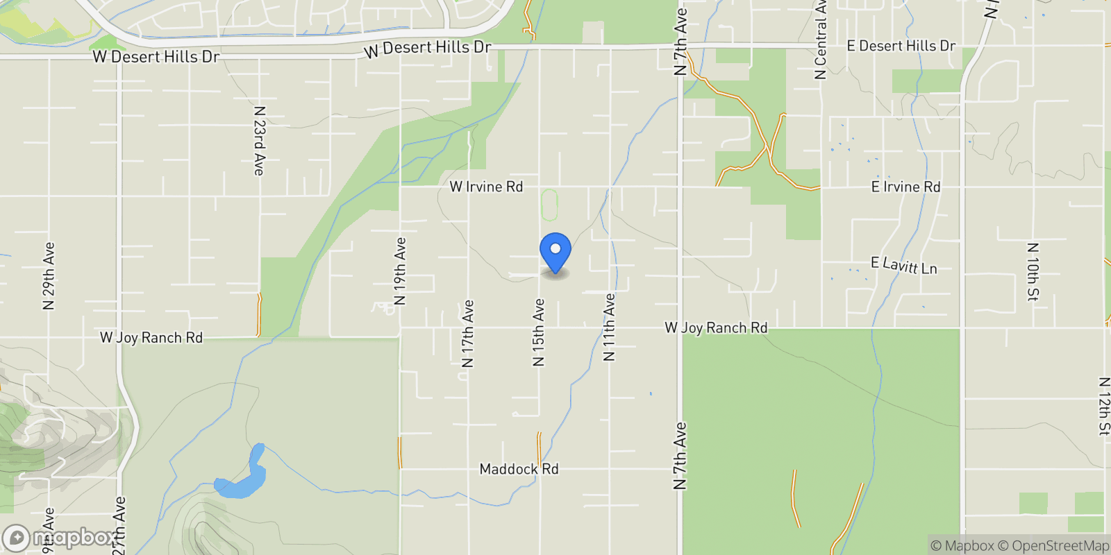 Map showing 38024 N 15th AVENUE, New River, Arizona, United States.