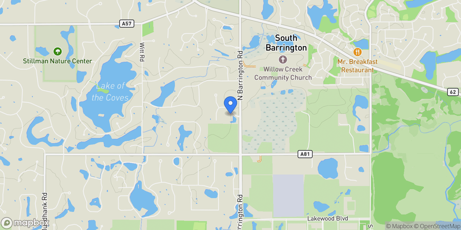 Map showing 1 Terra Vita Drive, South Barrington, IL 60010, Barrington Hills, Illinois, United States.