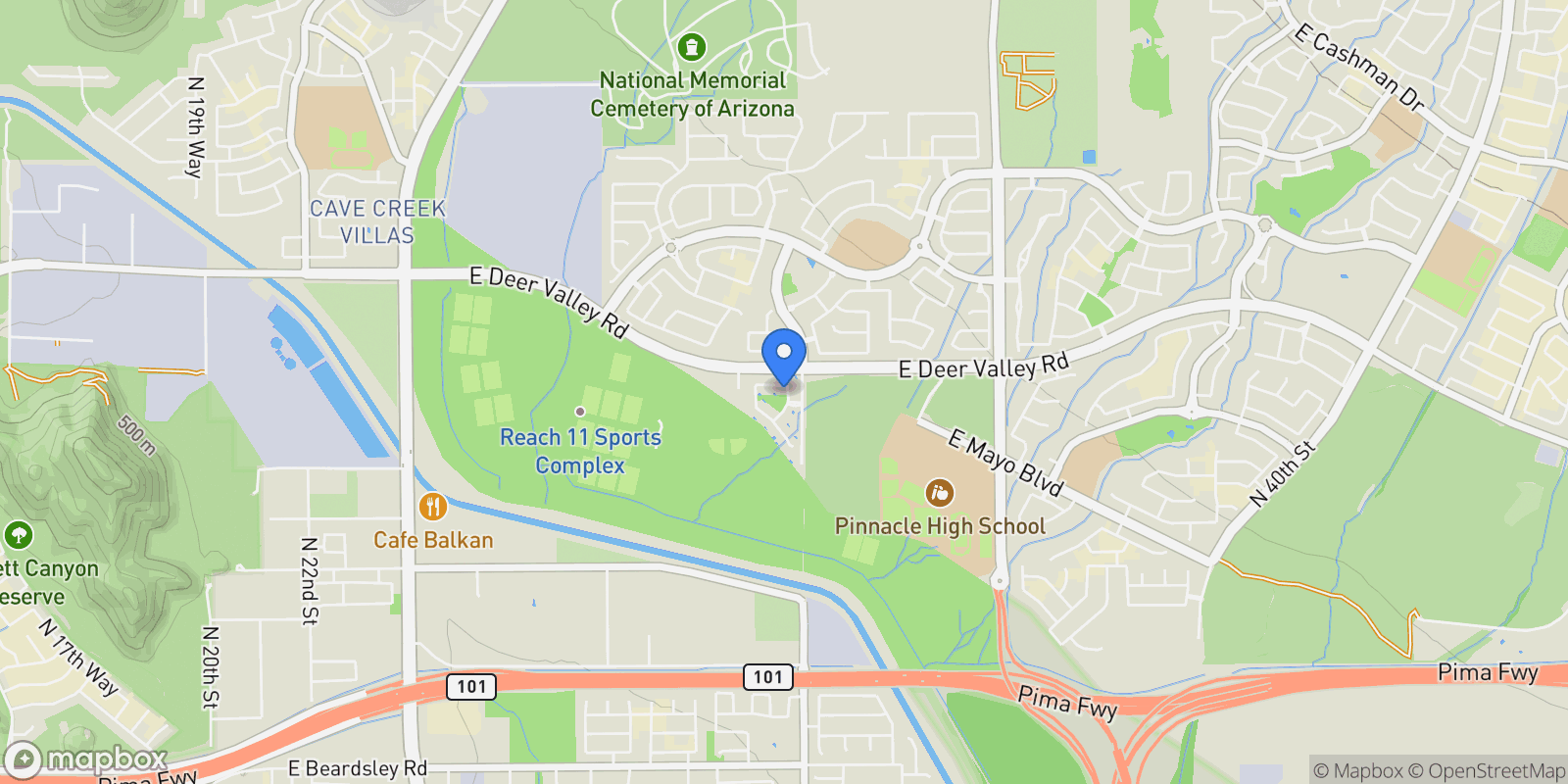 Map showing 3123 E CAT BALUE DRIVE, Phoenix, Arizona, United States.