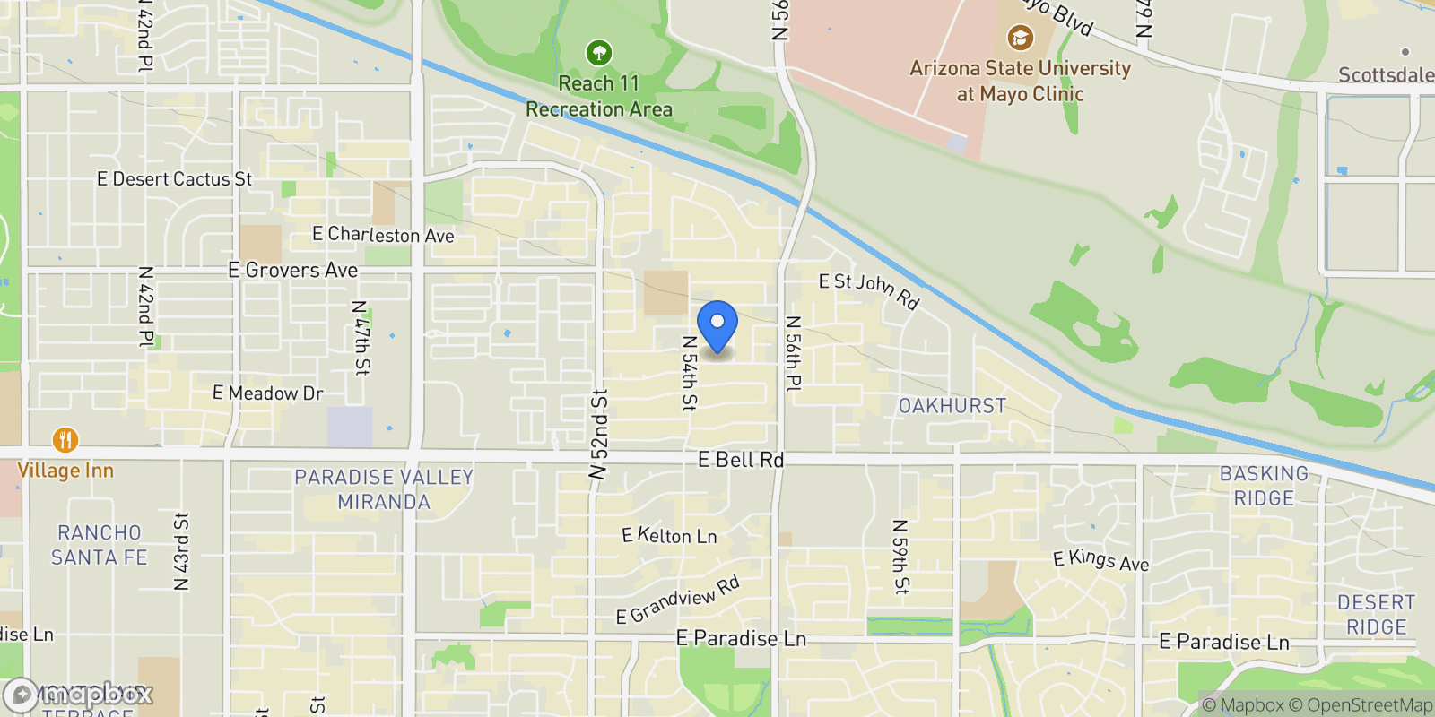Map showing 5434 E CAMPO BELLO DRIVE, Scottsdale, Arizona, United States.