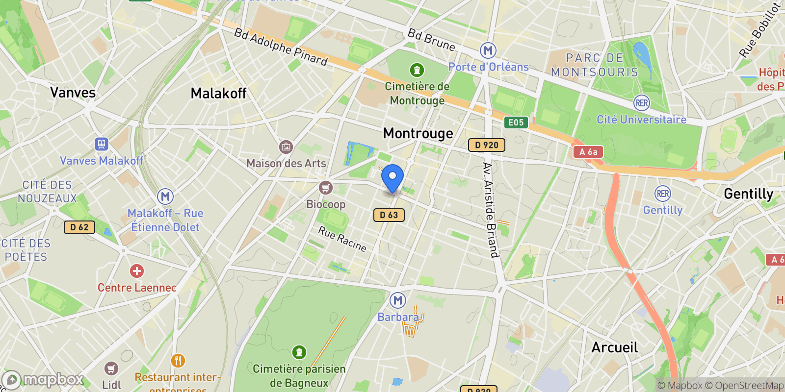 Map showing Montrouge, Île-de-France, France.