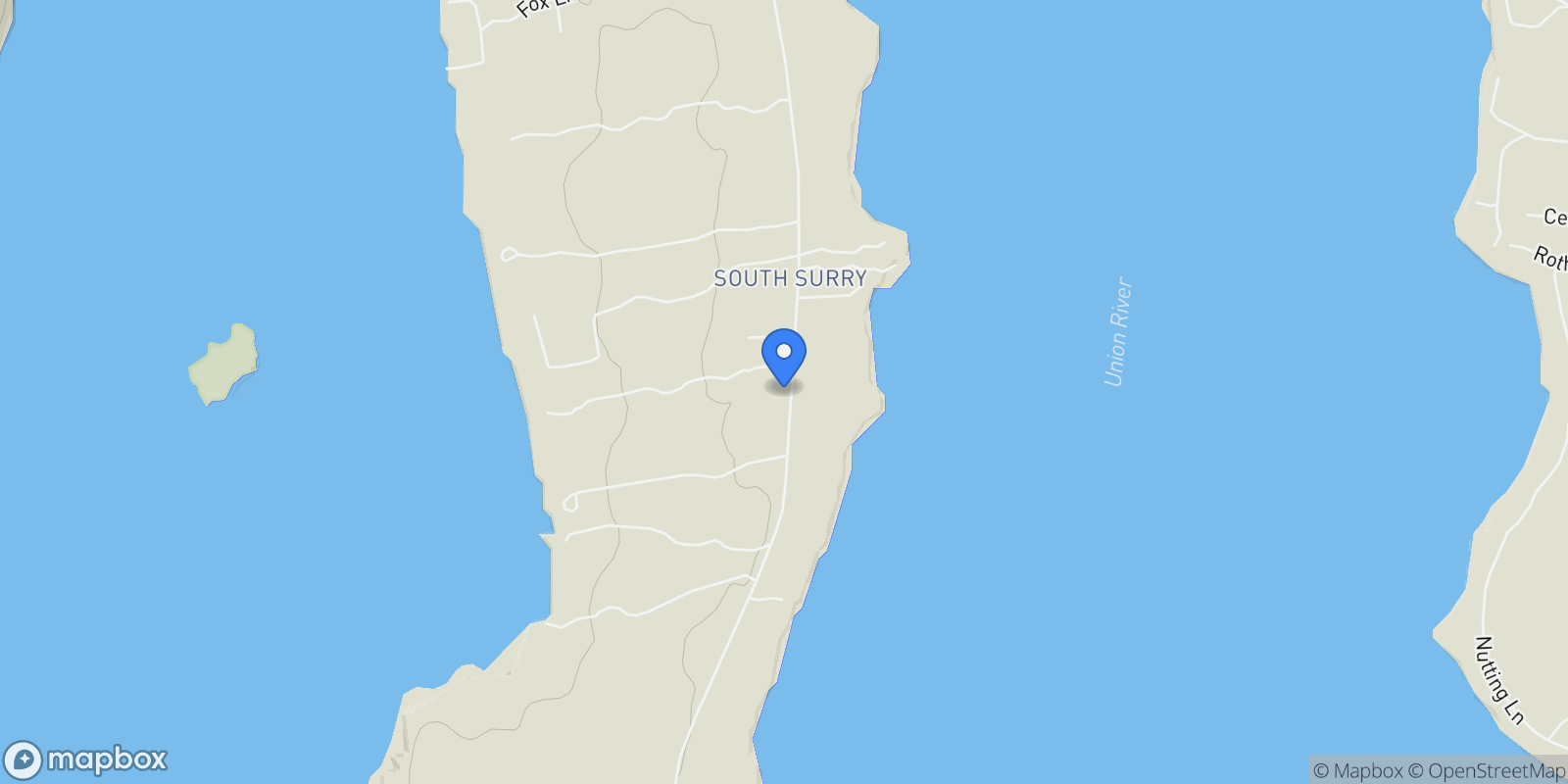 Map showing 1505-1 Newbury Neck Road, Surry, ME 04684, Blue Hill, Maine, United States.