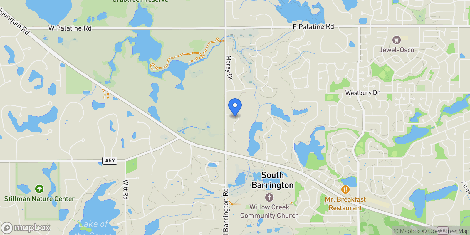Map showing 8 Farmington Road, South Barrington, IL 60010, Barrington Hills, Illinois, United States.