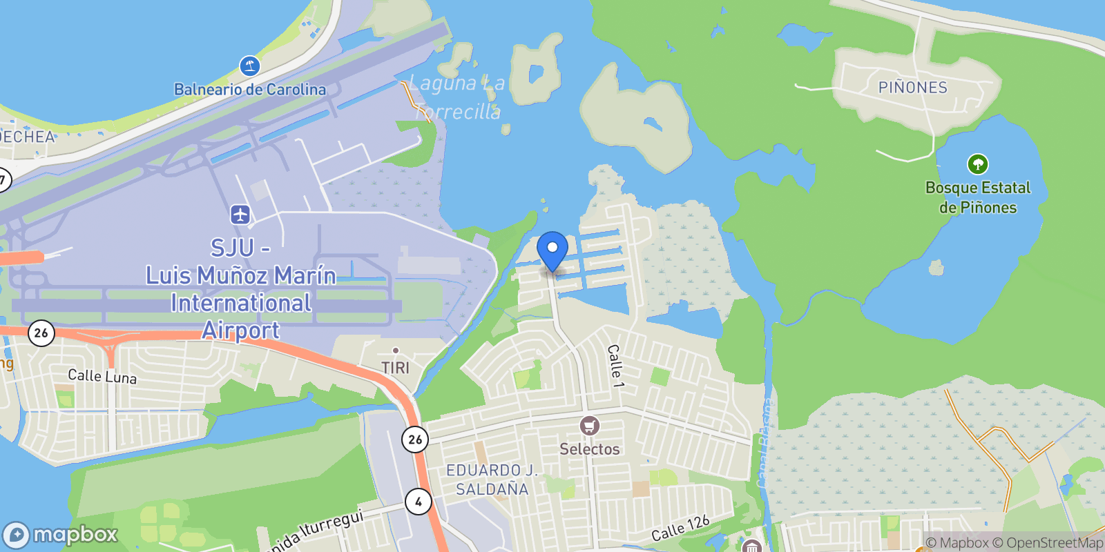 Map showing Carolina AVE GALICIA 0, Carolina, Carolina, Puerto Rico.