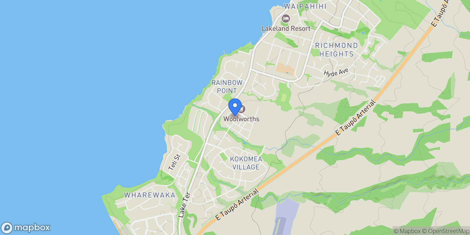 Map showing 12 Repo Street, Taupo, WKO, Taupo, Waikato, New Zealand.