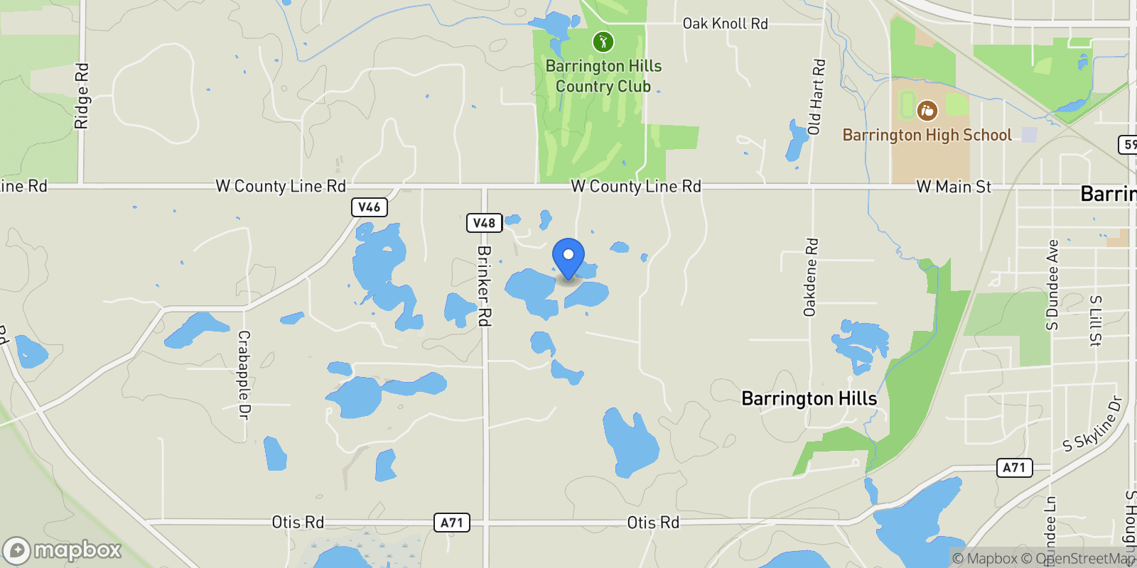 Map showing 7 3 Lakes Road, Barrington Hills, IL 60010, Barrington Hills, Illinois, United States.