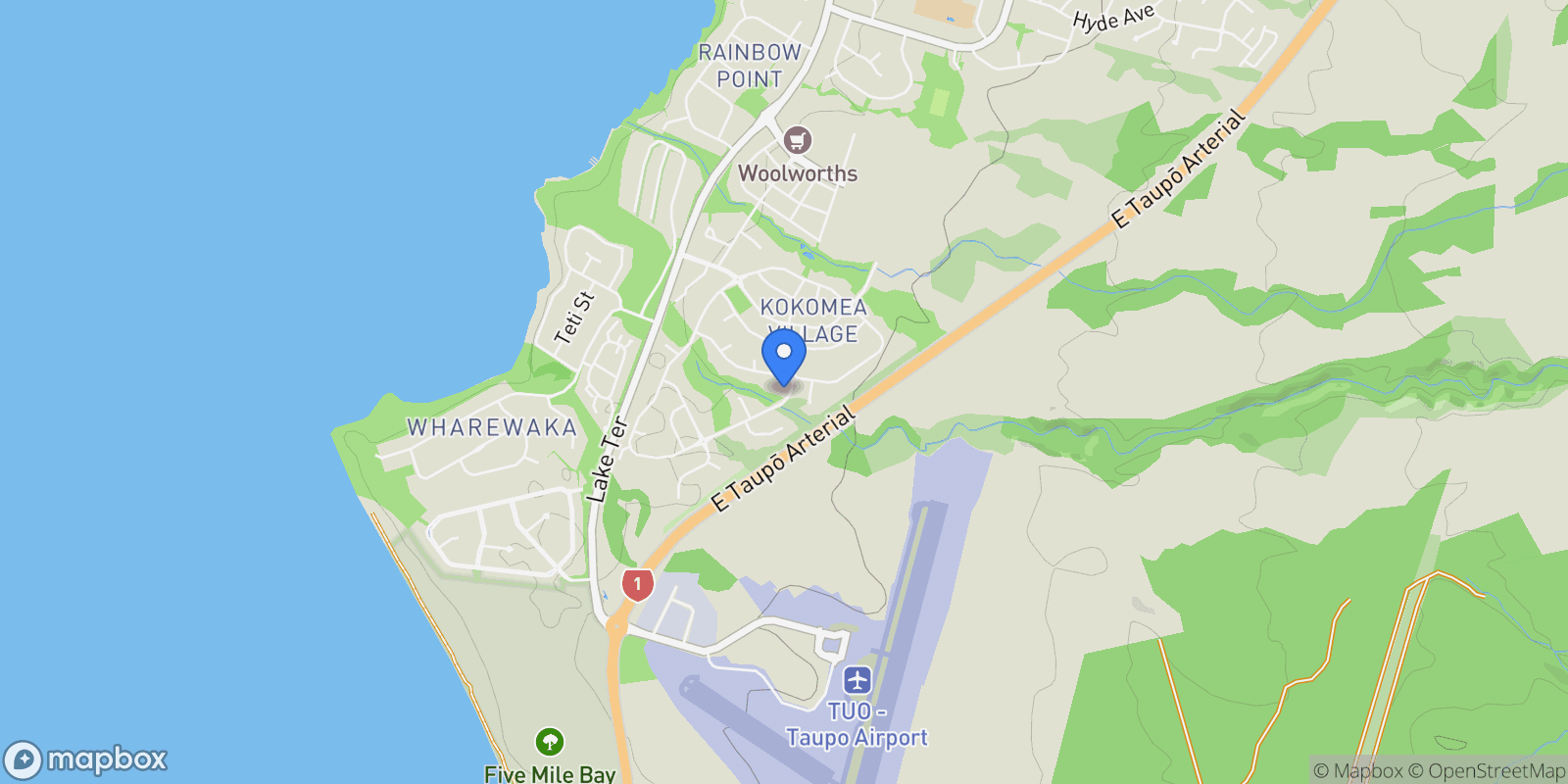 Map showing 107 Harakeke Drive Wharewaka, Taupo, HKB, Taupo, Waikato, New Zealand.