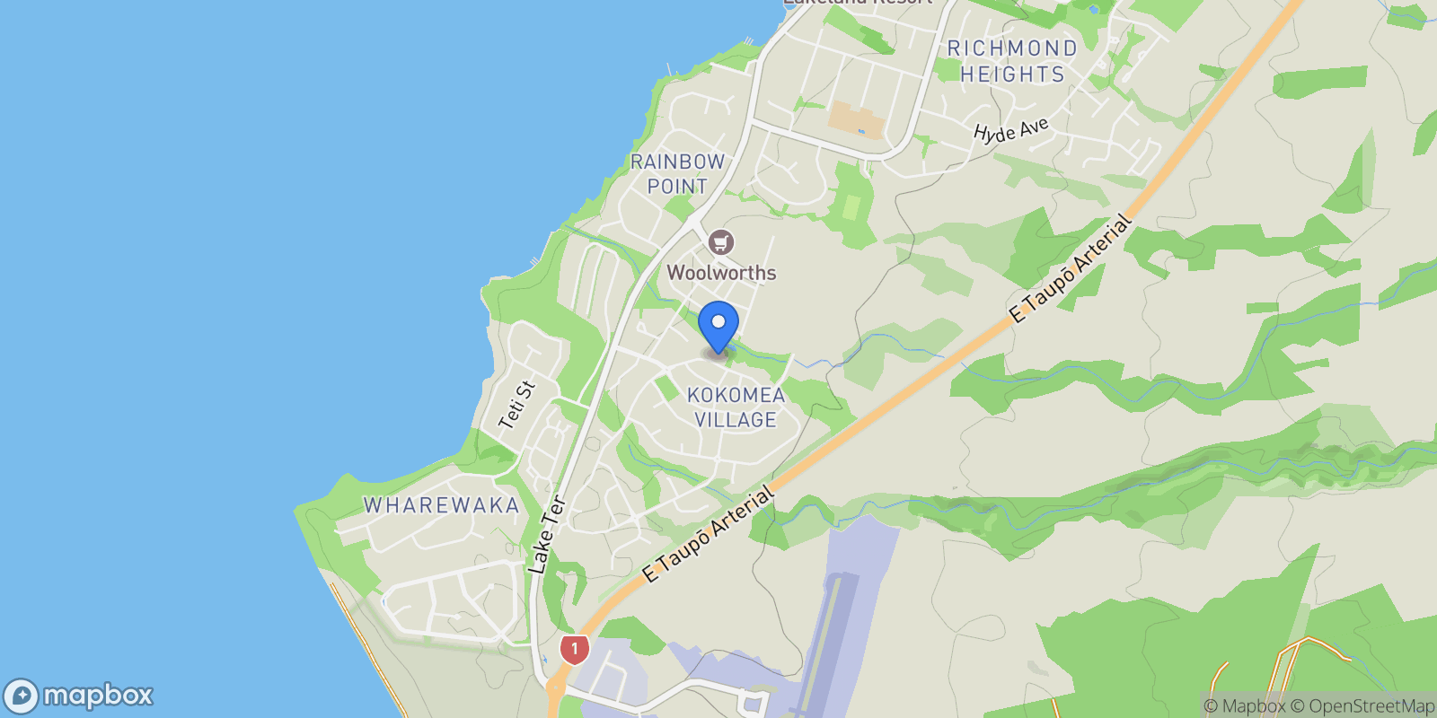 Map showing 31 Raupo Crescent Wharewaka, Taupo, WKO 3330, Taupo, Waikato, New Zealand.