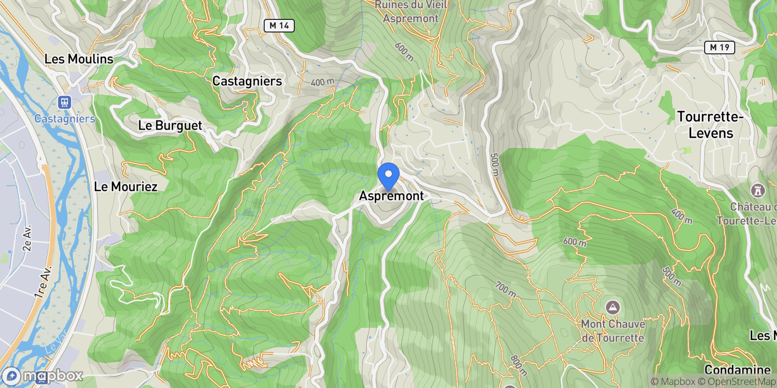 Map showing Aspremont, Provence-Alpes-Côte d'Azur, France.