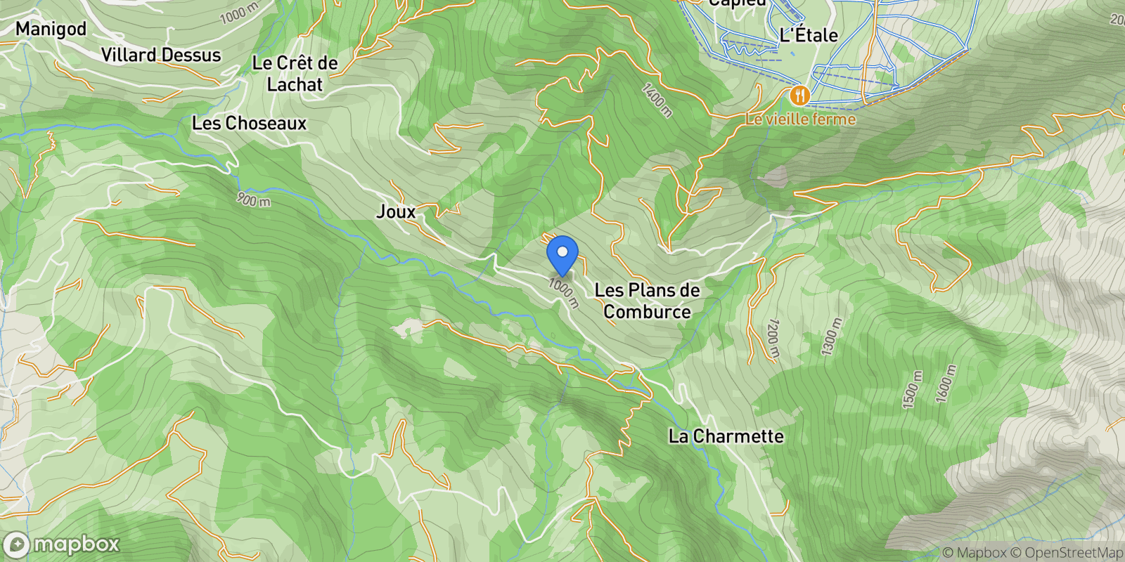 Map showing Manigod, Auvergne-Rhône-Alpes, France.