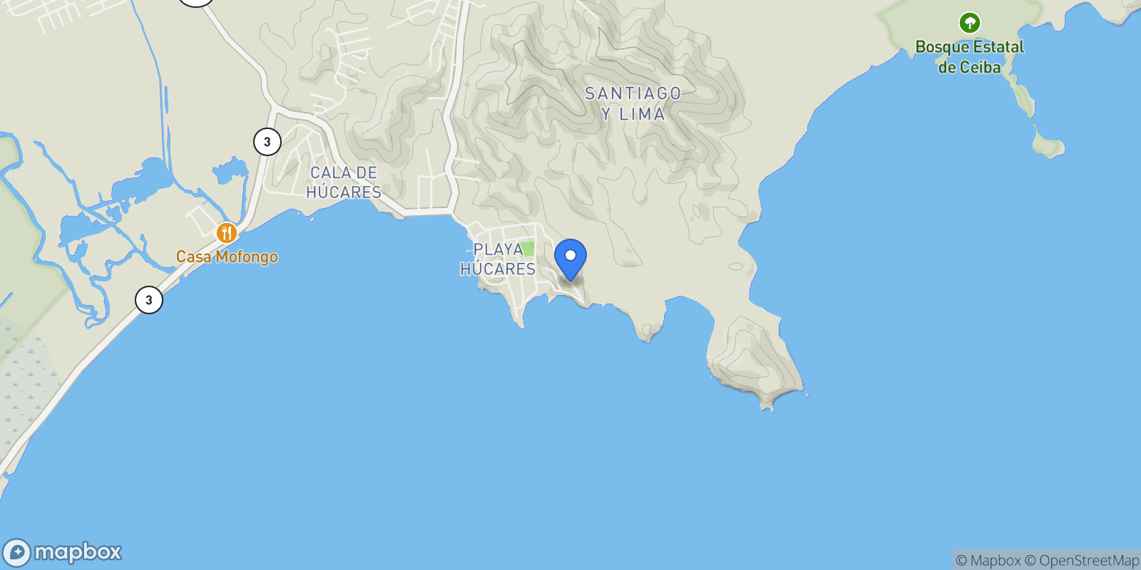 Map showing Naguabo CALLE FLOR MARINA 16, Santiago y Lima, Naguabo, Puerto Rico.