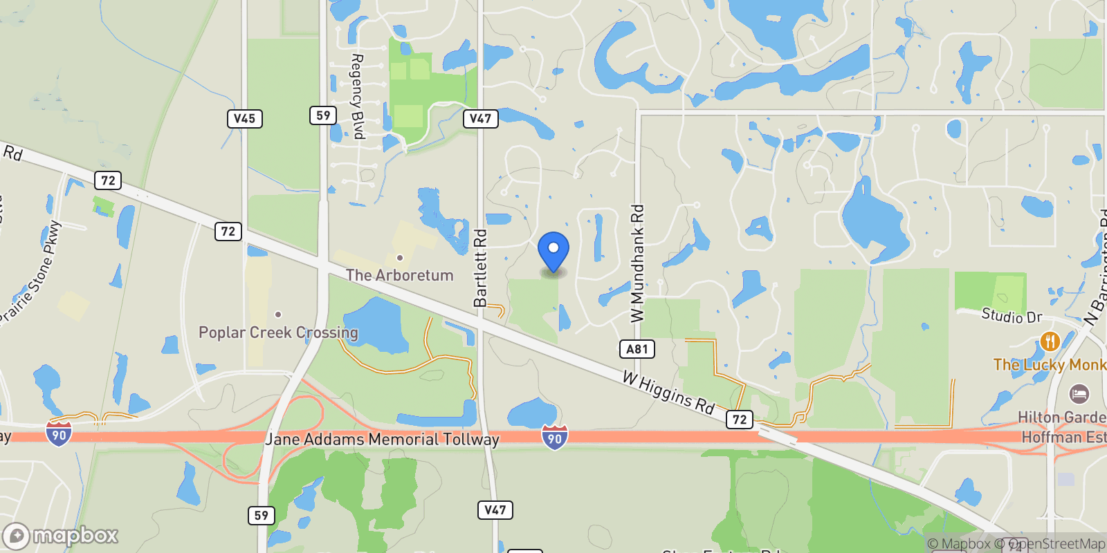 Map showing 18 Enclave Court, South Barrington, IL 60010, Barrington Hills, Illinois, United States.