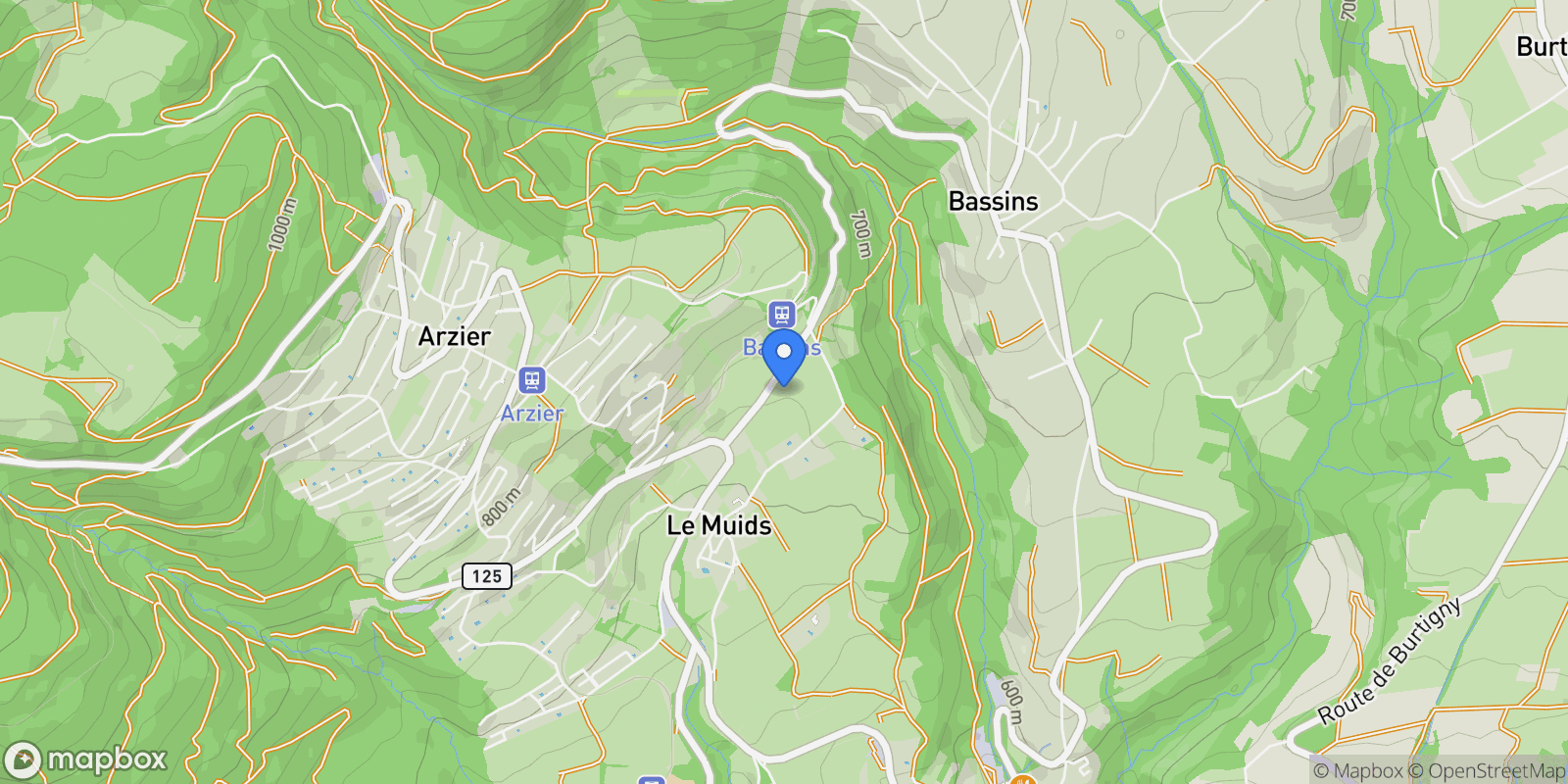 Map showing Arzier-Le Muids, Vaud, Switzerland.