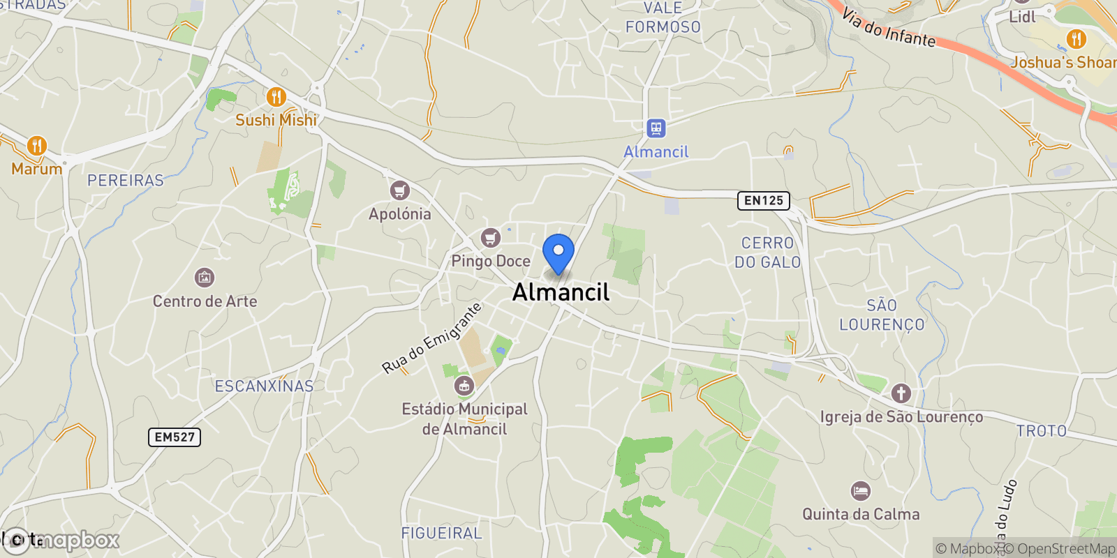 Map showing Almancil, Algarve, Portugal.