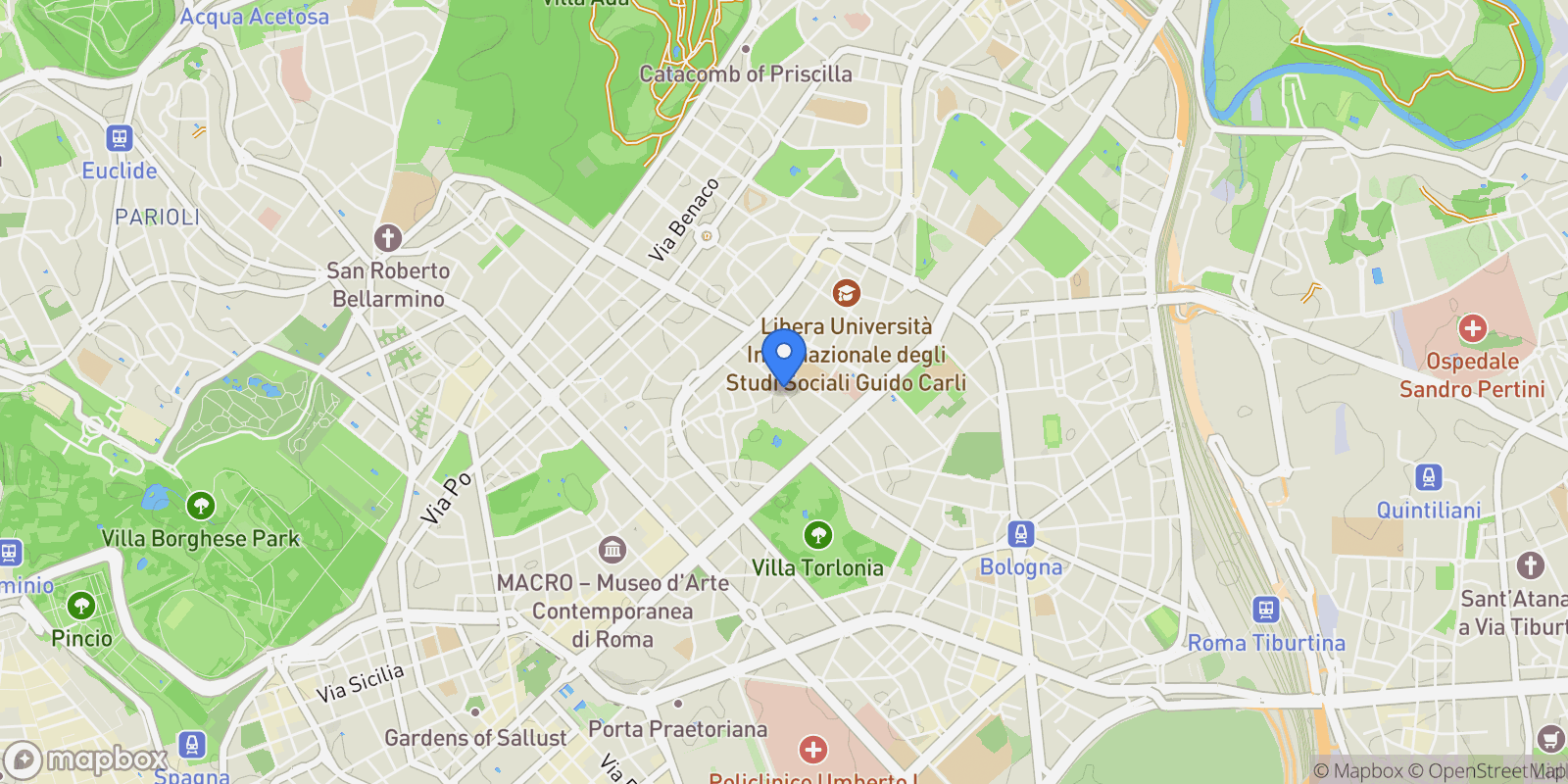 Map showing Via Capodistria, Rome, Italy, Rome, Lazio, Italy.