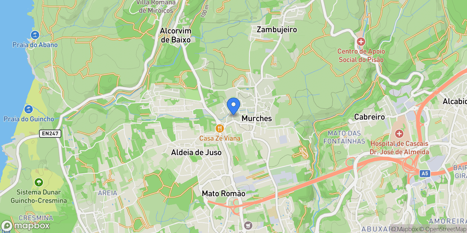 Map showing Alcabideche, Lisbon, Portugal.