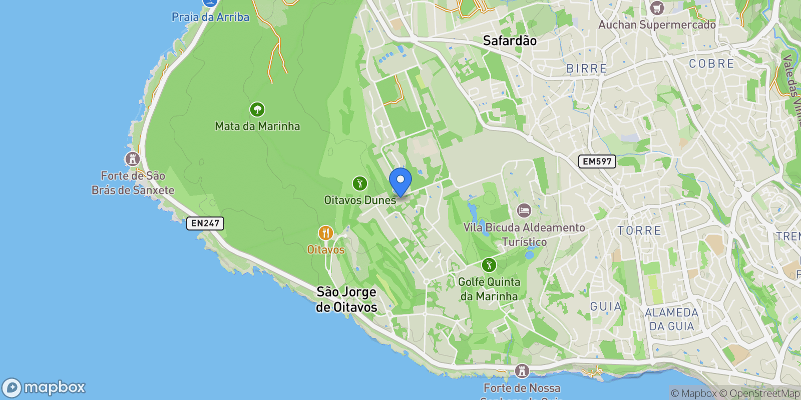 Map showing Cascais e Estoril, Lisbon, Portugal.