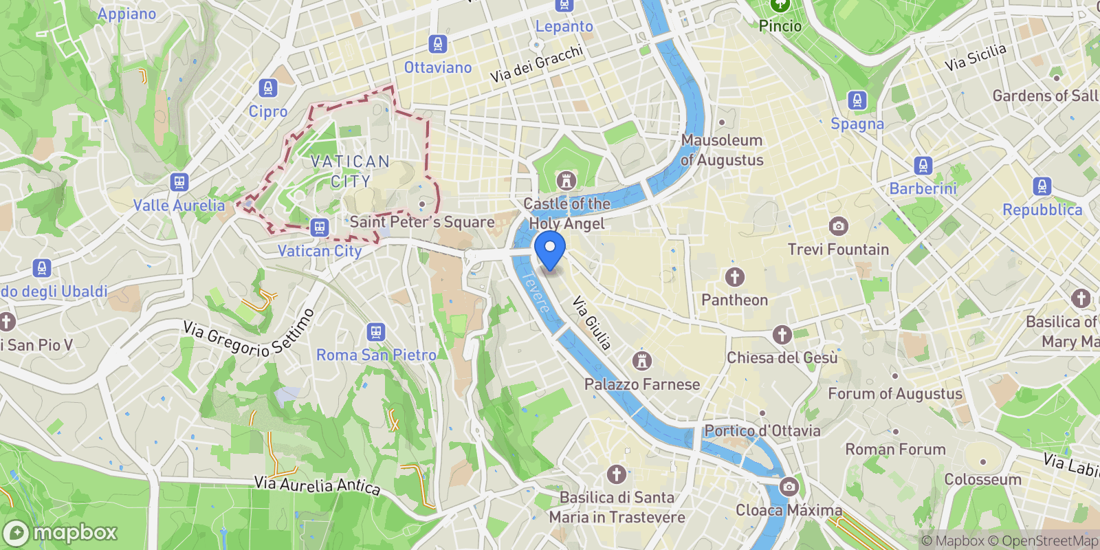 Map showing Vicolo Orbitelli, Rome, Italy, Rome, Lazio, Italy.