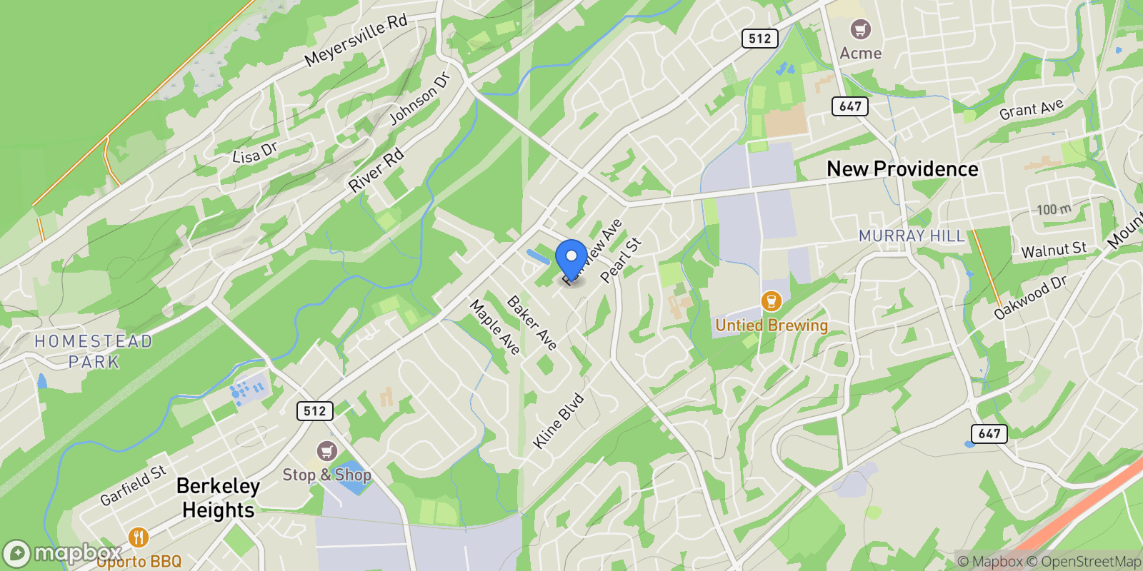 Map showing 132 Fairview Avenue , Berkeley Heights, NJ 07922, Berkeley Heights, New Jersey, United States.