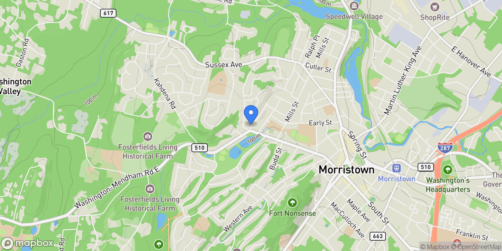 Map showing 1 Conklin Avenue , Morristown, NJ 07960, Morristown, New Jersey, United States.
