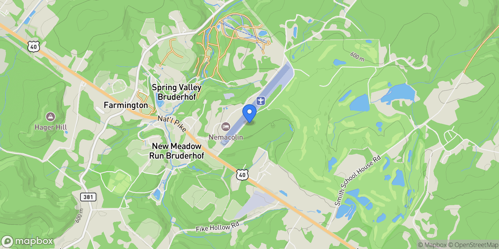 Map showing 50 Hawes Road , Farmington, PA 15437, Farmington, Pennsylvania, United States.