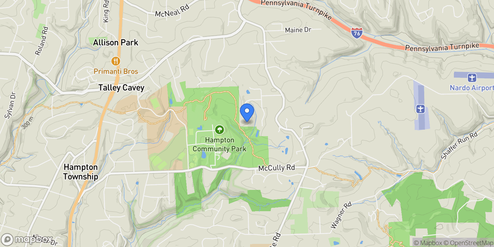Map showing 4544 Nature Trail Drive , Allison Park, PA 15101, Hampton Township, Pennsylvania, United States.