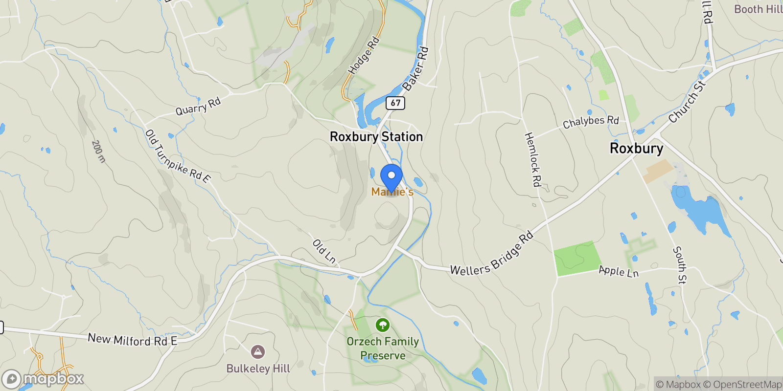 Map showing 178 Baker Road, Roxbury, Connecticut, United States.