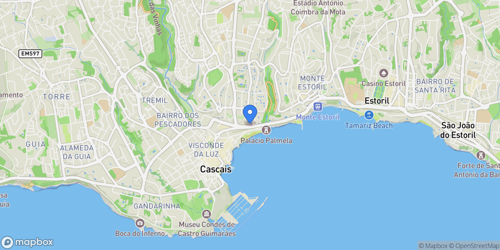 Map showing Cascais e Estoril, Lisbon, Portugal.