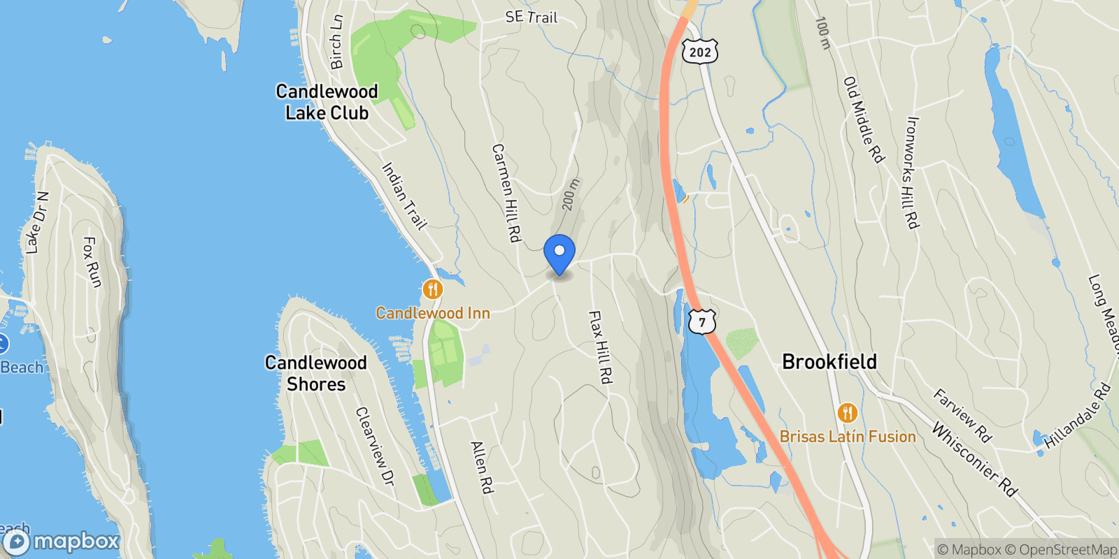 Map showing 45 North Mountain Road, Brookfield, Connecticut, United States.
