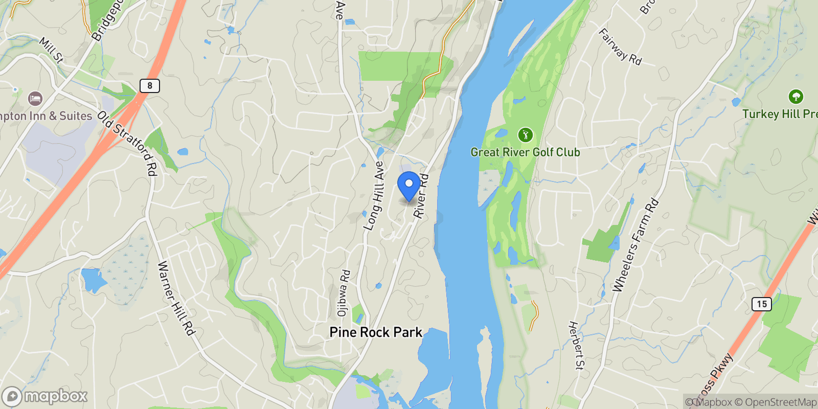 Map showing 184 Kyles Way, Shelton, Connecticut, United States.
