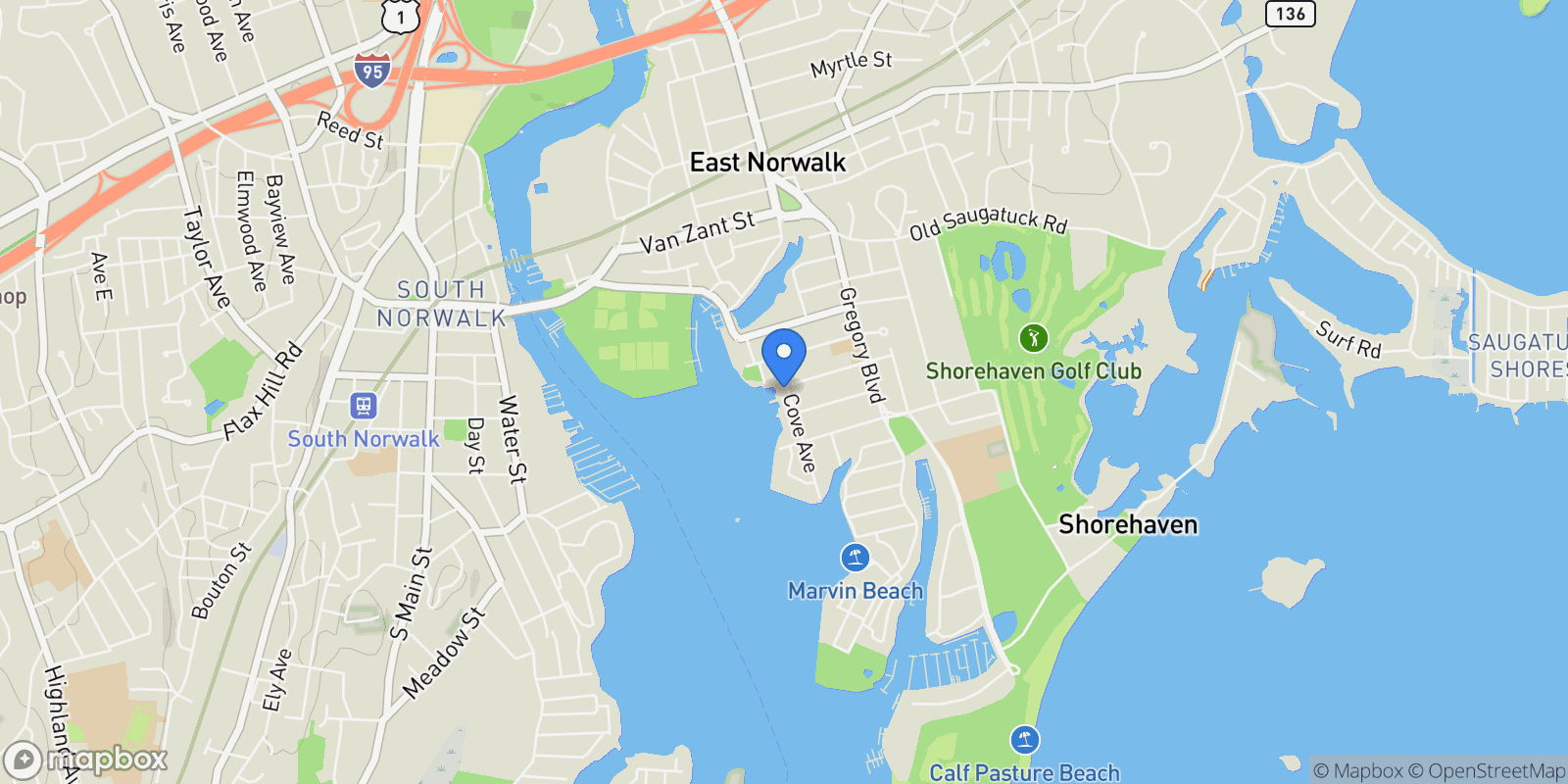 Map showing 26 Cove Avenue #2D, Norwalk, Connecticut, United States.