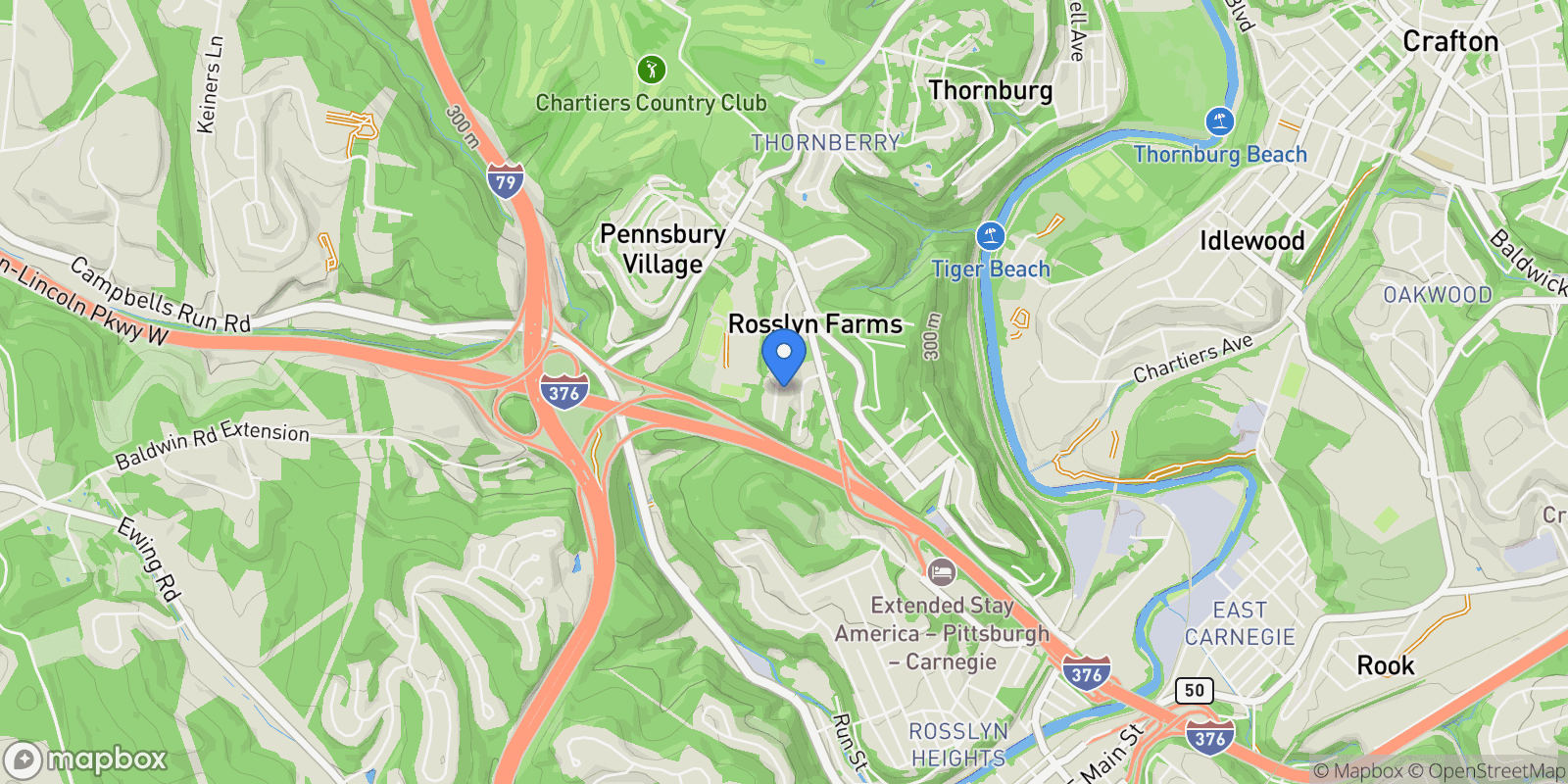 Map showing 10 Old Farm Road , Carnegie, PA 15106, Carnegie, Pennsylvania, United States.