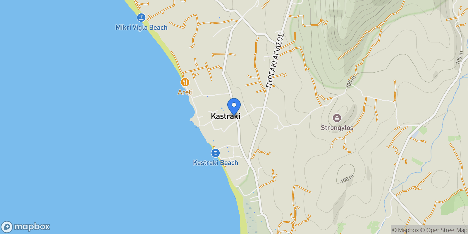 Map showing Kastraki 843 02, Greece, Naxos, Aegean, Greece.