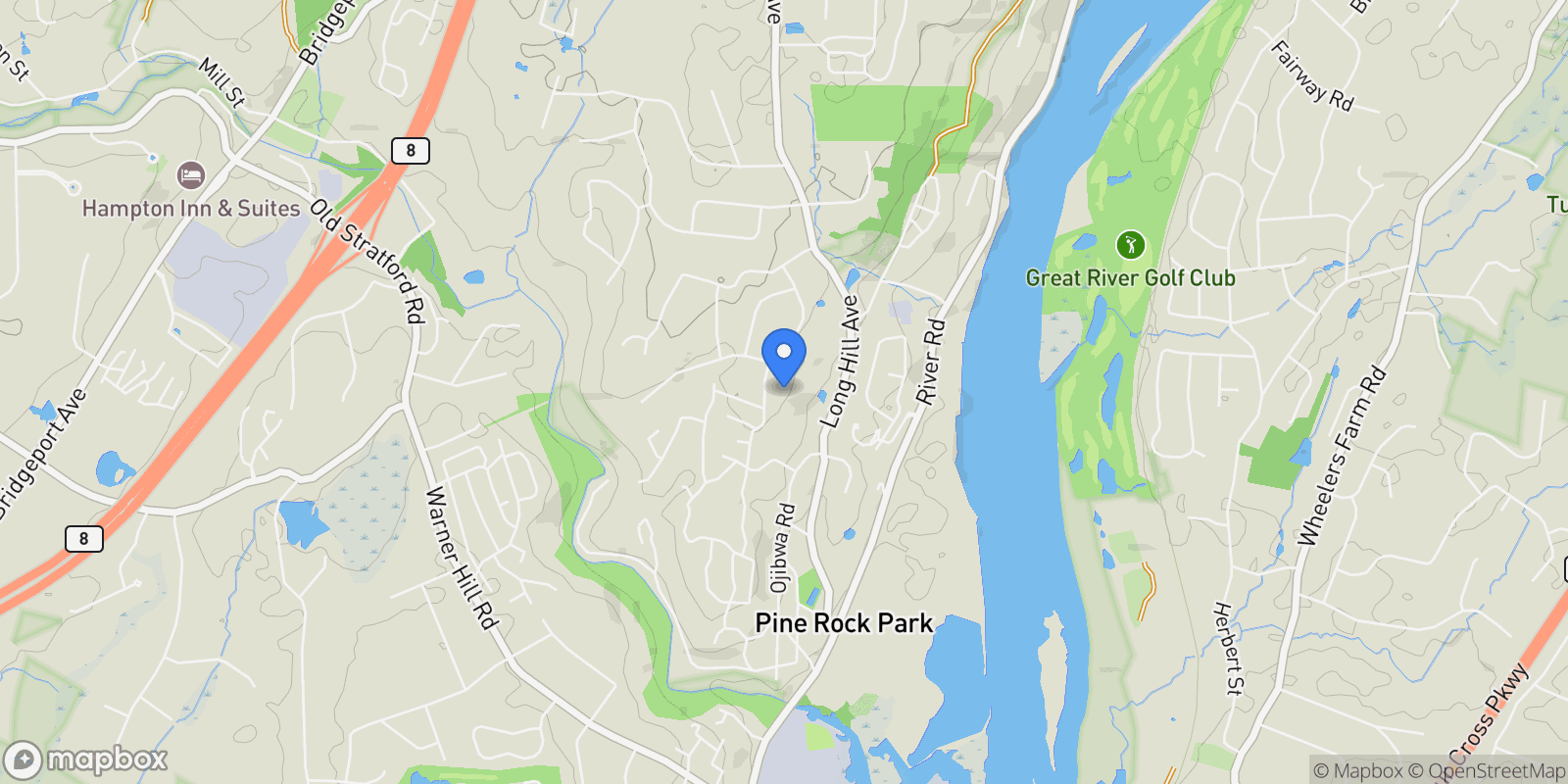 Map showing 22 Ashwood Circle, Shelton, Connecticut, United States.