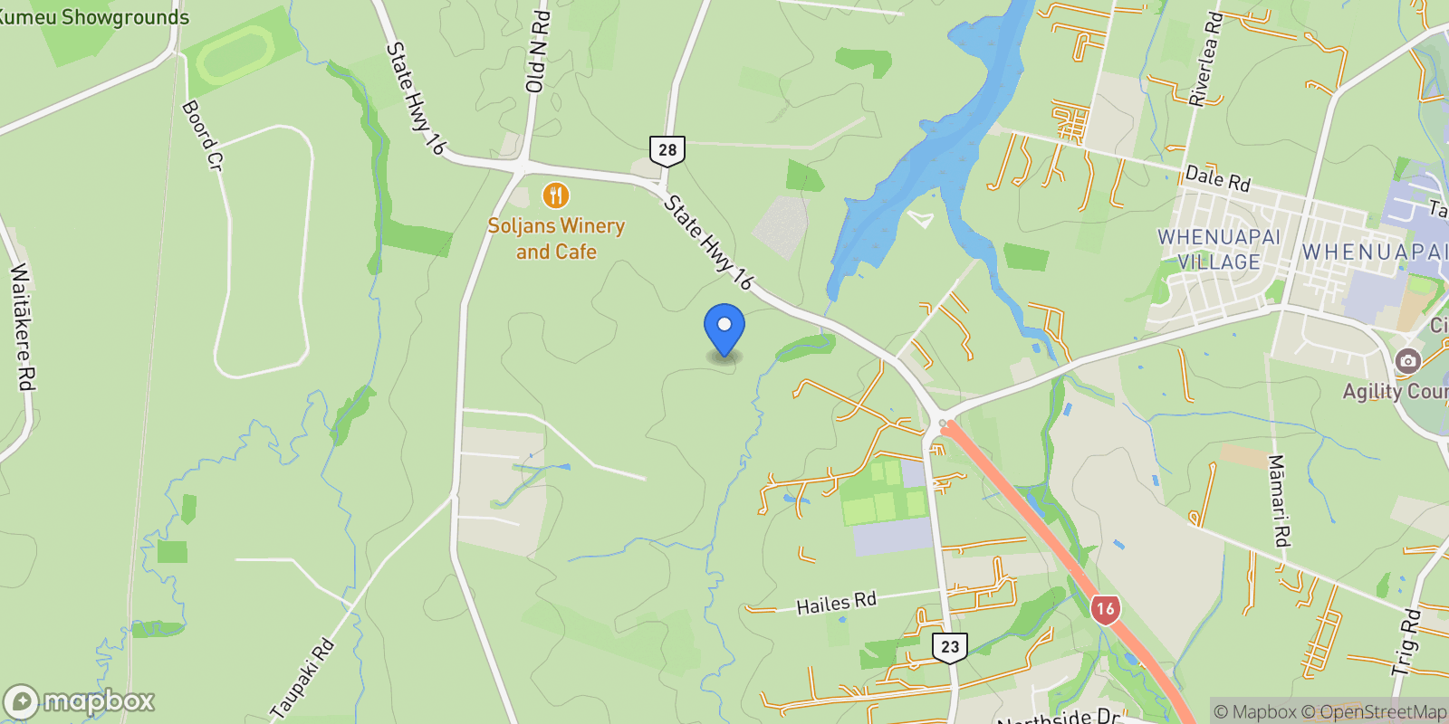 Map showing 260 State Highway 16, Kumeu, AUK, Kumeu, Auckland, New Zealand.