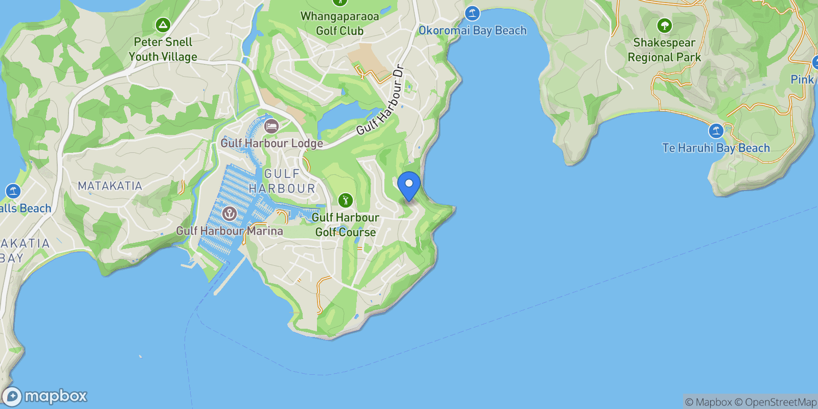 Map showing 13 Pacific Cliffs Drive, Gulf Harbour, Rodney, AUK, Auckland, Auckland, New Zealand.