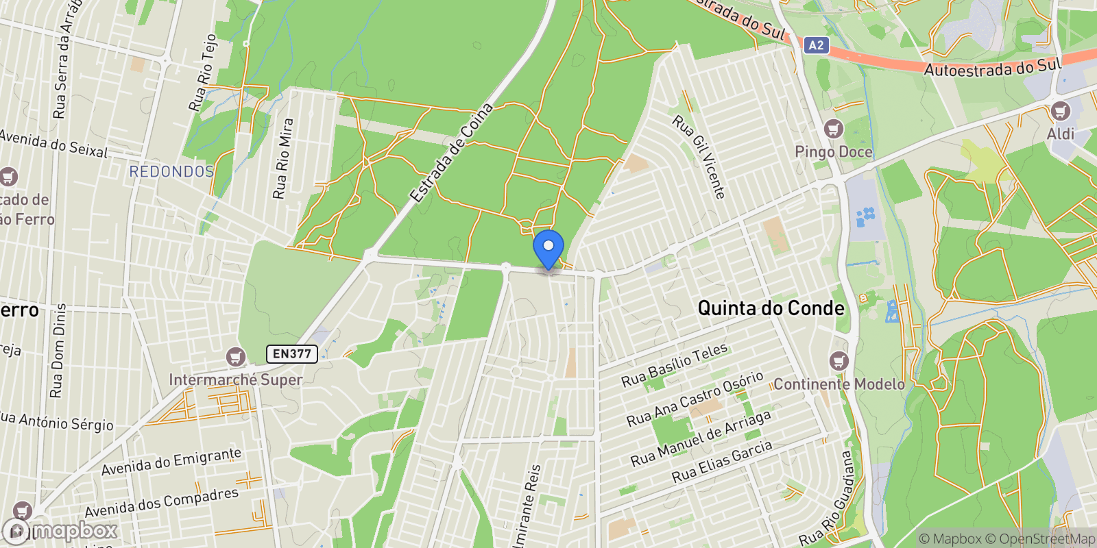 Map showing Fernão Ferro, Seixal, Setúbal, Seixal, Quinta do Conde, Setubal, Portugal.