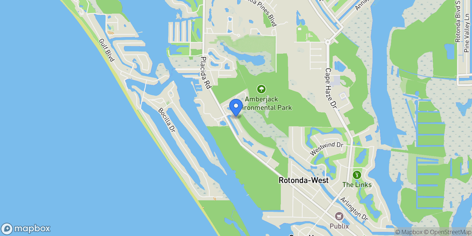 Map showing 10399 Coquina Court, Placida, FL 33946, Placida, Florida, United States.