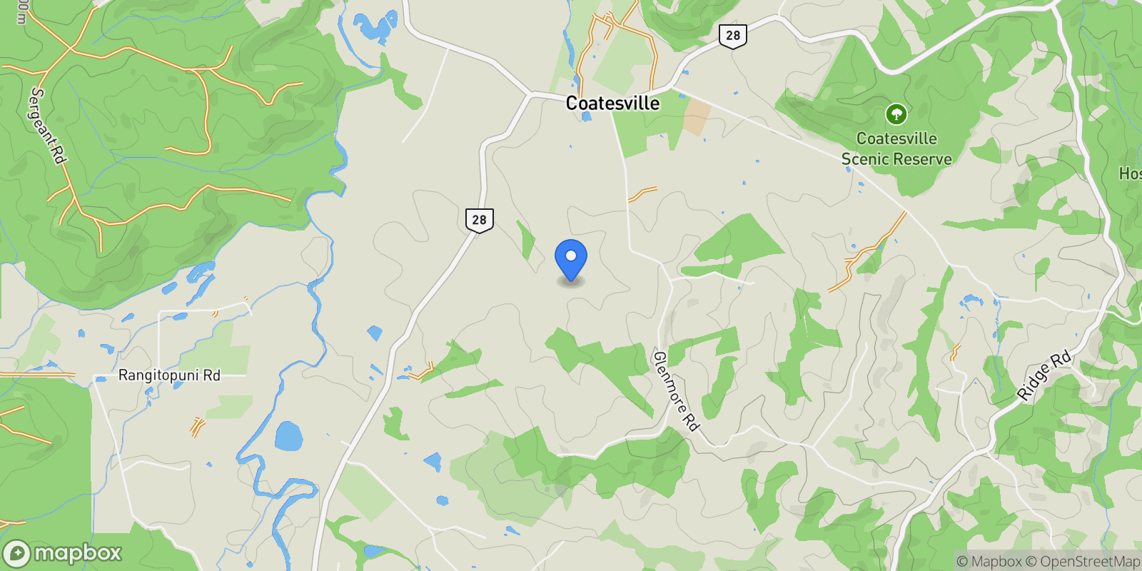 Map showing 78B Glenmore Road, Coatesville, Rodney, AUK, Coatesville, Auckland, New Zealand.