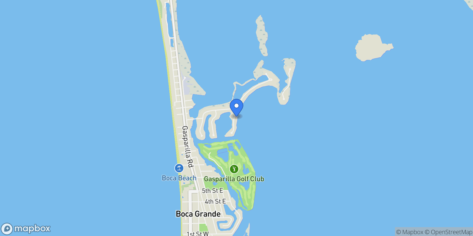 Map showing 1636 Treasure Lane, Boca Grande, FL 33921, Boca Grande, Florida, United States.