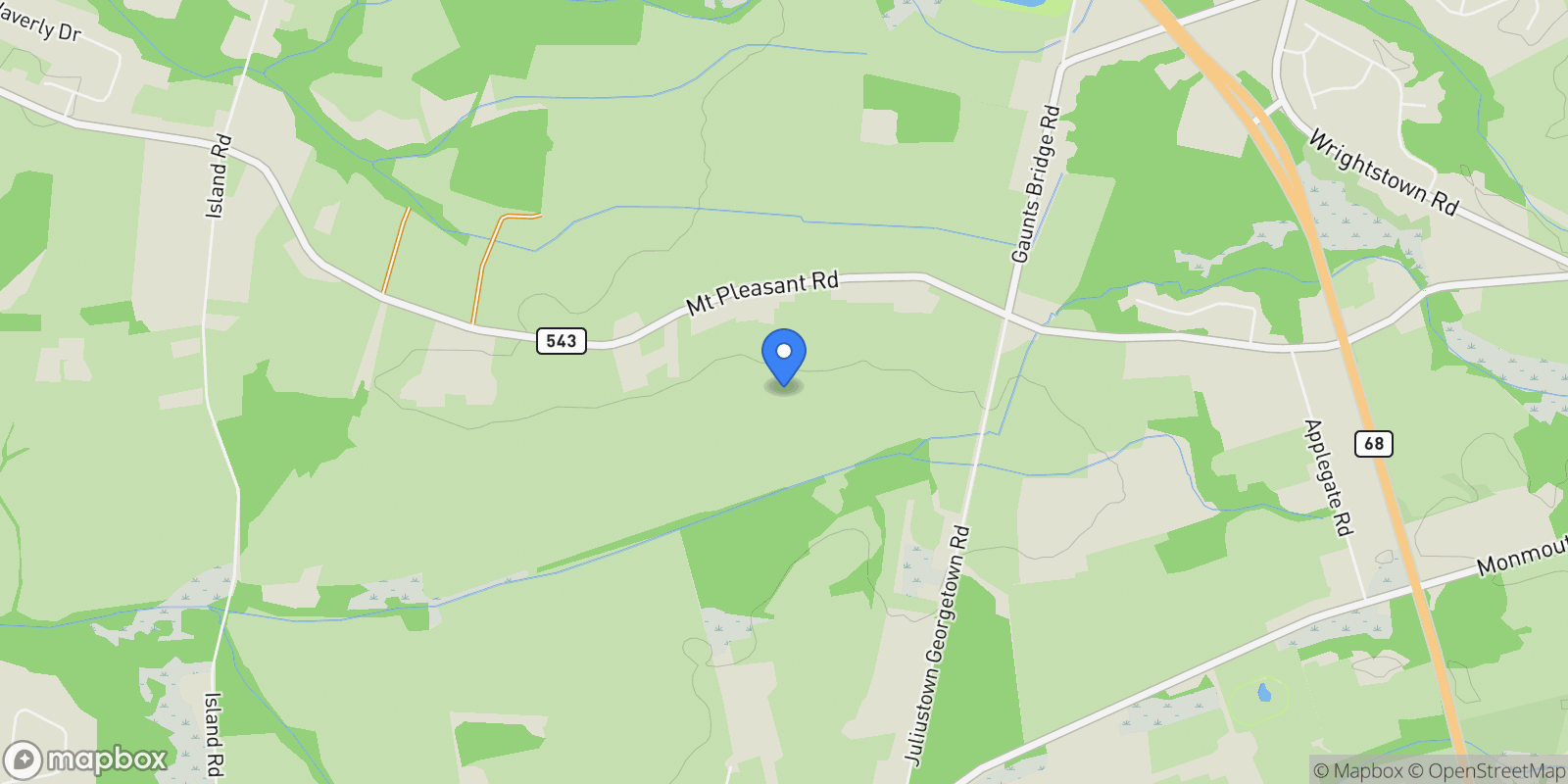 Map showing 27058 MOUNT PLEASANT ROAD, Mansfield, New Jersey, United States.