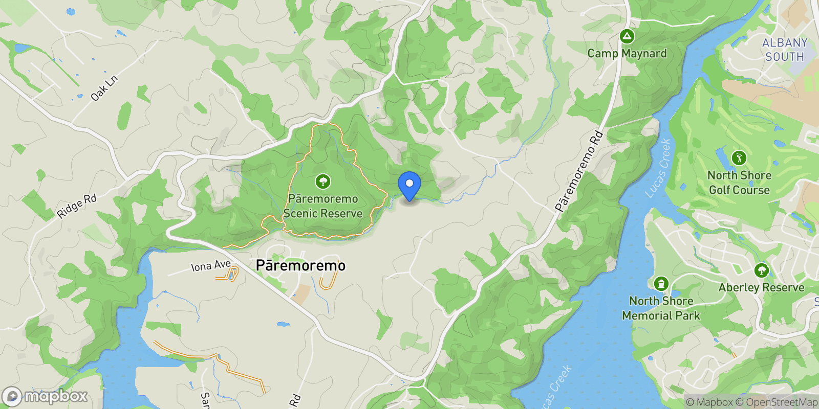 Map showing 45 Hardens Lane Paremoremo, Auckland, Auckland, Auckland, New Zealand.