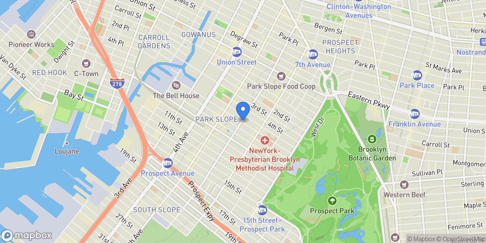 Map showing 385 6th Avenue, New York, New York, United States.