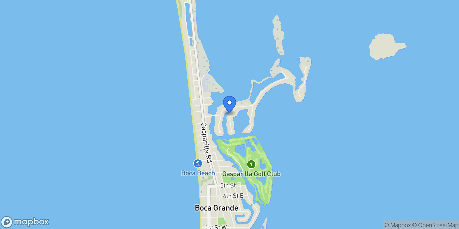 Map showing 1639 Jean Lafitte Drive, Boca Grande, FL 33921, Boca Grande, Florida, United States.