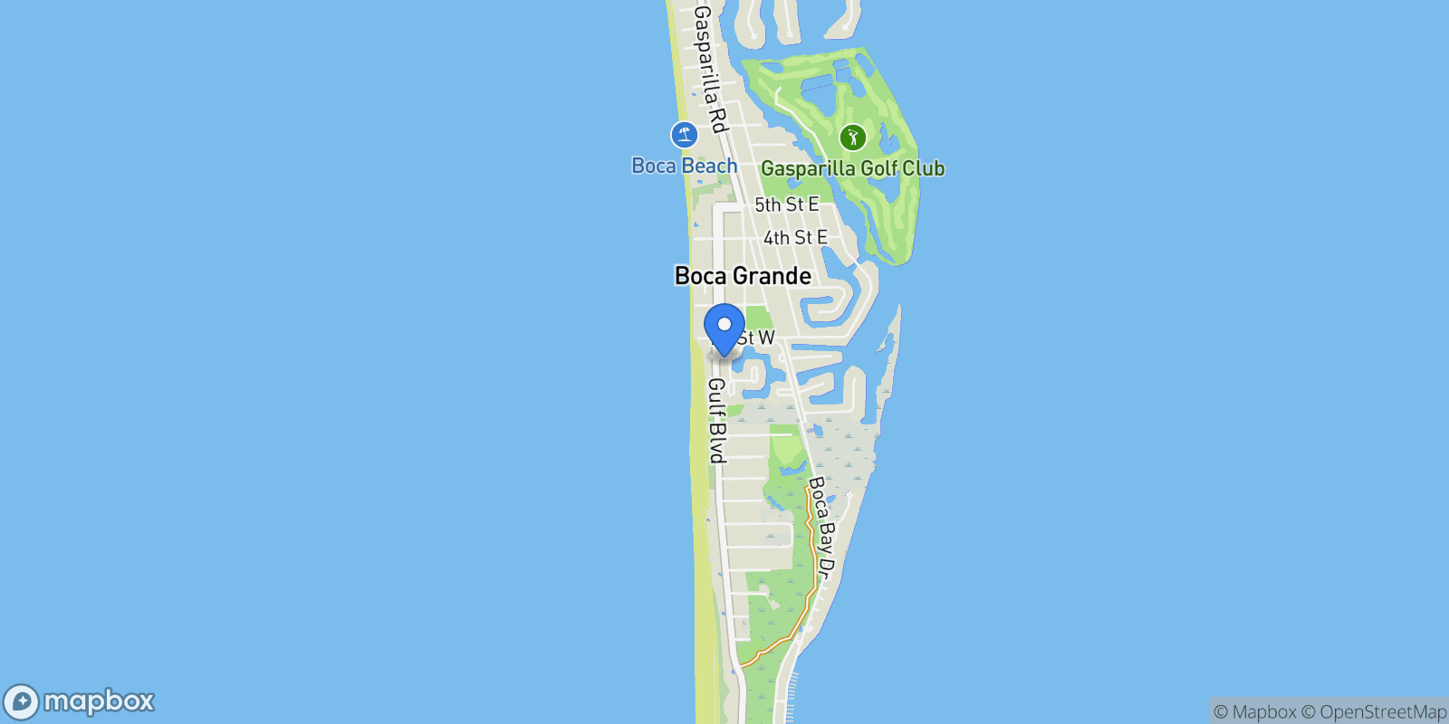 Map showing 100 Carrick Bend Lane, Boca Grande, FL 33921, Boca Grande, Florida, United States.