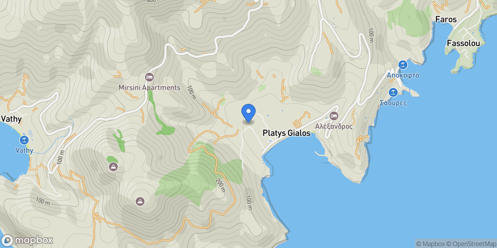 Map showing Community of Apollonia, Aegean, Greece.