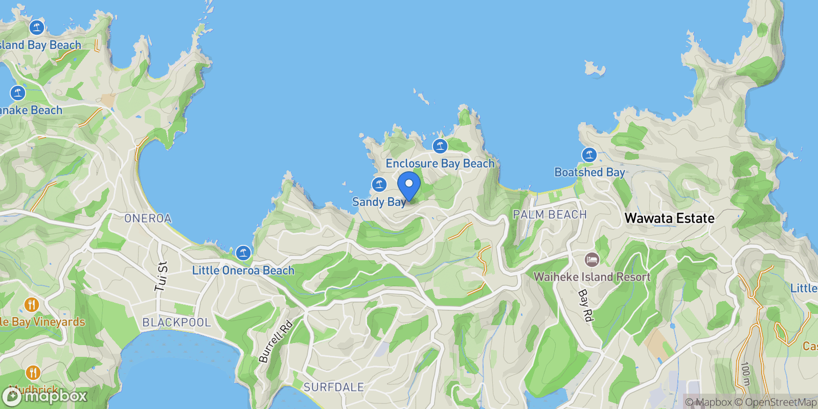 Map showing 69 Coromandel Road Oneroa, Waiheke Island, AUK 101, Waiheke Island, Auckland, New Zealand.
