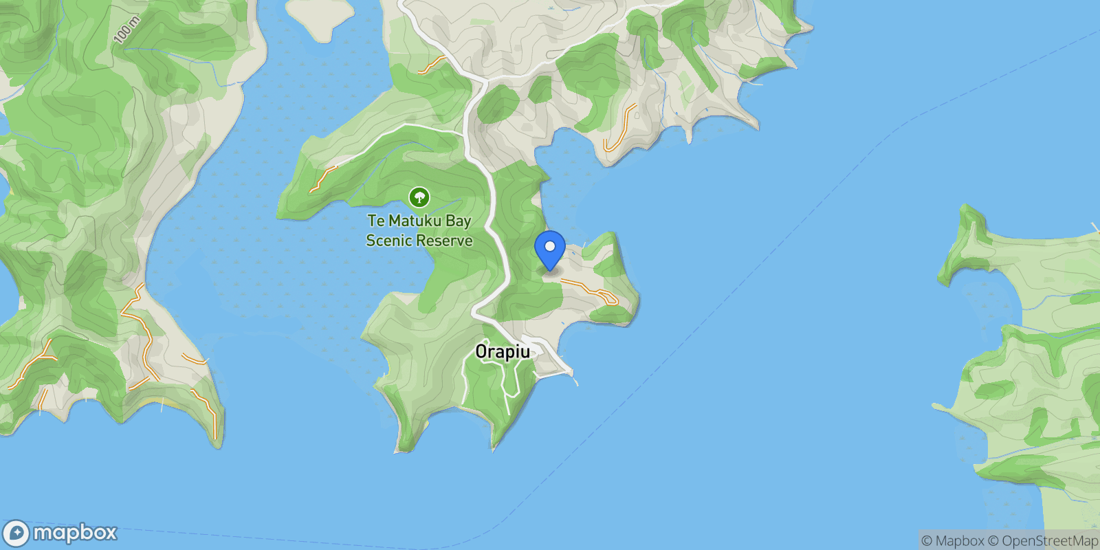 Map showing 729 Orapiu Road, Waiheke Island, AUK 1081, Waiheke Island, Auckland, New Zealand.